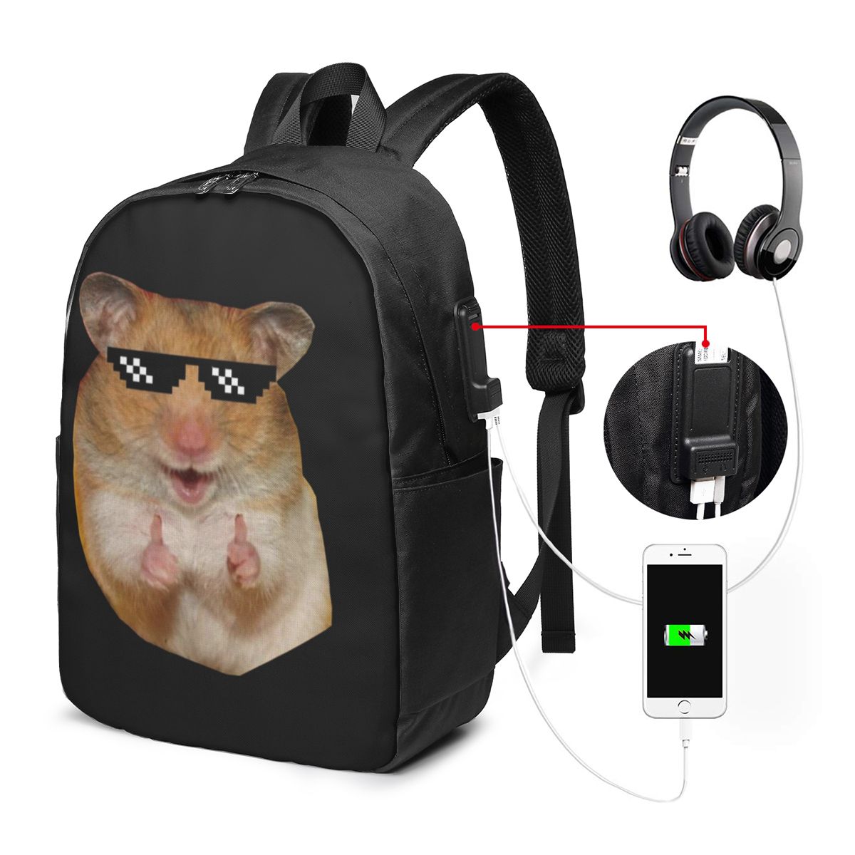 Women Bags For Women - Grappige hamster rugzak reisnotebooktas computer student