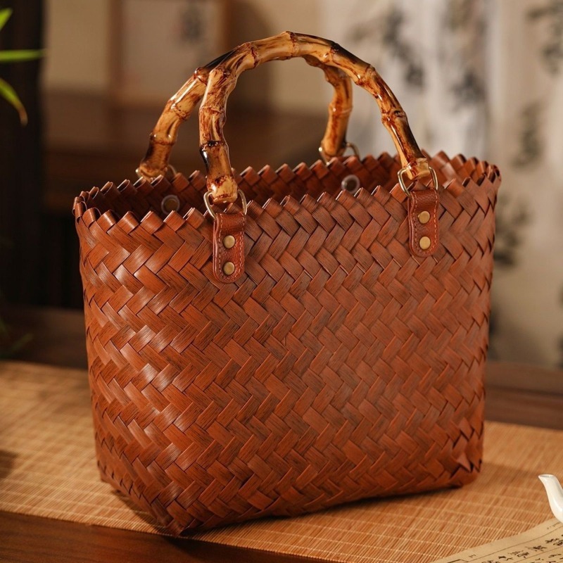 Woven Straw Bag - Pure handgemaakte handtas, cosmetische tas voor