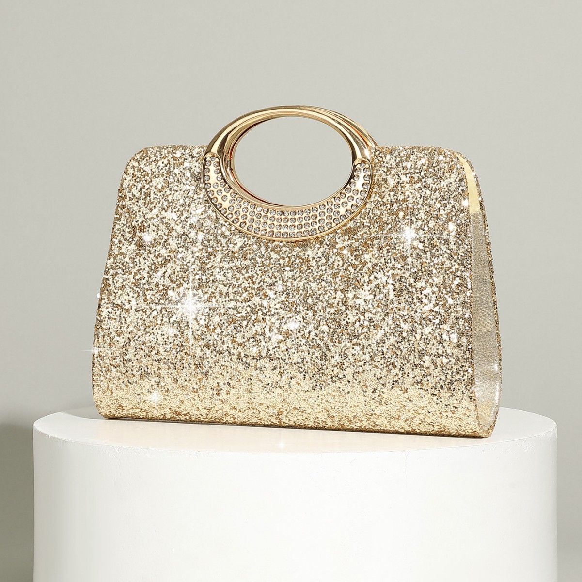 Women Bags In Trend - Vintage grote ring handtas met textuur,