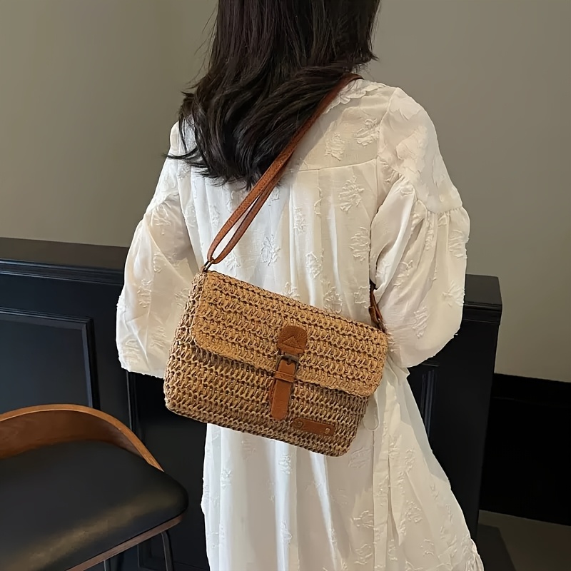 Vintage geweven stro crossbody - Woven Straw Bag recensie en prijs