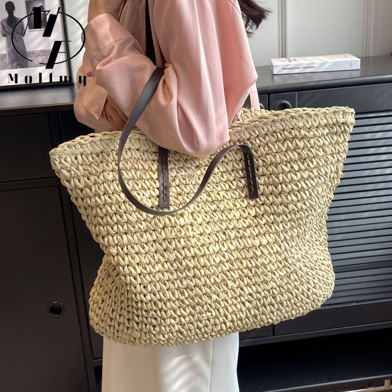 Strooien geweven draagtassen,  - Woven Straw Bag recensie en prijs